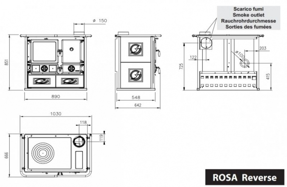 Печь La NORDICA Печь Rosa Reverse 2.0 Ceramica Liberty Parchment (Бежевый)