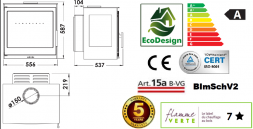 Дровяной камин PANADERO ONIX WALL Ecodesign стальной