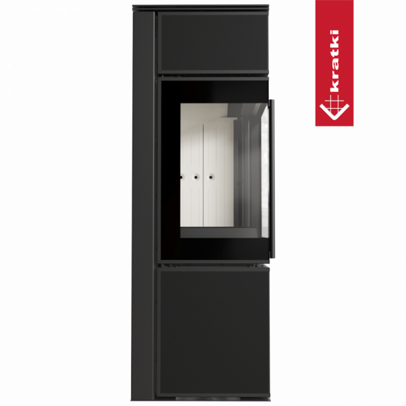 Печь Kratki PRO TORA/S 8 кВт Nero Assoluto (Белая футеровка, с доводчиком)