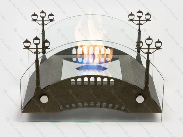 Настольный биокамин Lux Fire &amp;quot;Пушкинский мост&amp;quot; М (бронза)